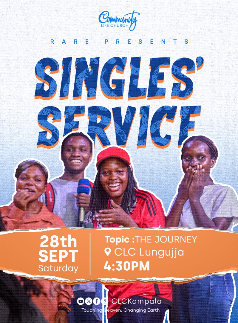 CLCKampala's tweet photo. WHAT's YOUR JOURNEY LIKE ?
Everyone has their own plan!
When , Who , What, Where , How⏩⏩⏩ and Much more ..
But God already Knows the Right Path for you
🔥This Saturday, at 4:30PM, 🔥🔥
Come with 2 friend. 👫
#RARELife
#Singles
#CLC https://t.co/6Fro6p0PzG
