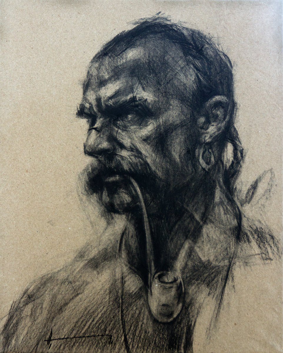 VasoiKo's tweet photo. "Козацького Роду, 61", 2024.
Kraft paper, charcoal. Lacquer fixation.
50x40 cm.
#Art #Graphics #Soul #Charcoal #Cossack #Light #Shadow #Kozak #Character #SilSol #Drawing #Expression #FineArt https://t.co/IsZIx3jDQG