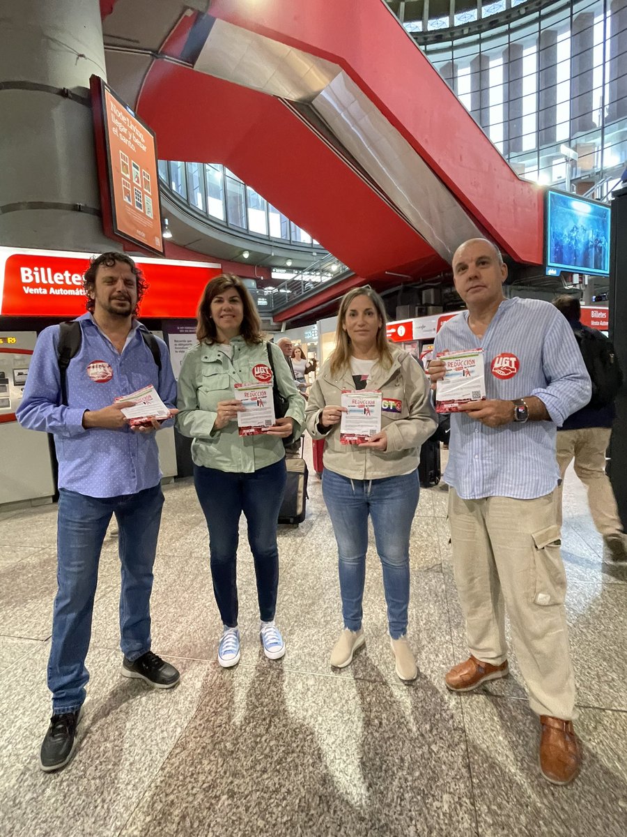 UGTMadrid's tweet photo. Reparto de información en intercambiadores por la reducción del tiempo de trabajo a 37,5 horas h. 
Movilízate!!
@MarinaPrietoUGT 

🗓️26 septiembre 

🕢11:30

📍CEOE
#reducciónjornadaya https://t.co/KQdqzdrVTA