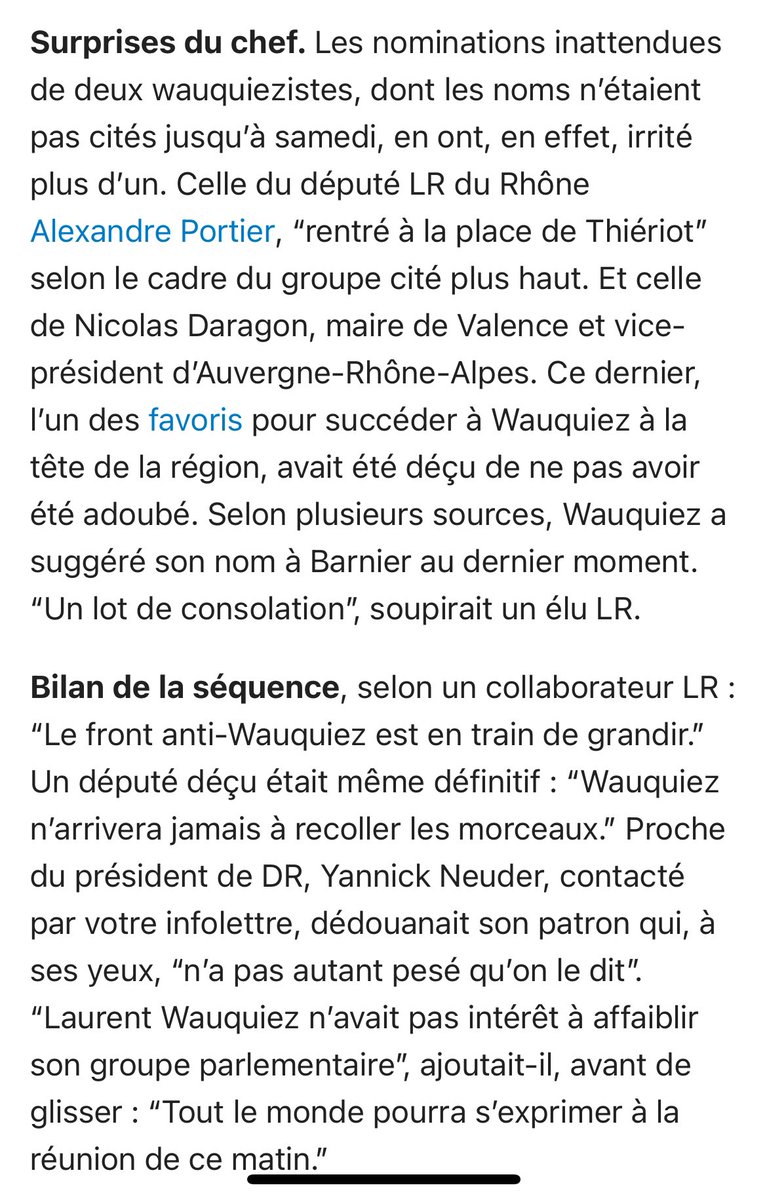 PauSR's tweet image. Au groupe DR, ce matin, l’heure du seuminaire: Wauquiez, à qui plusieurs députés reprochent de leur avoir barré la route du gouvernement, va-t-il avoir un front contre lui ? par @AnthLattier 
(pr lire le croustillantissime Playbook d’ @ebertholomey &amp;amp; s’inscrire c’est en dessous)
