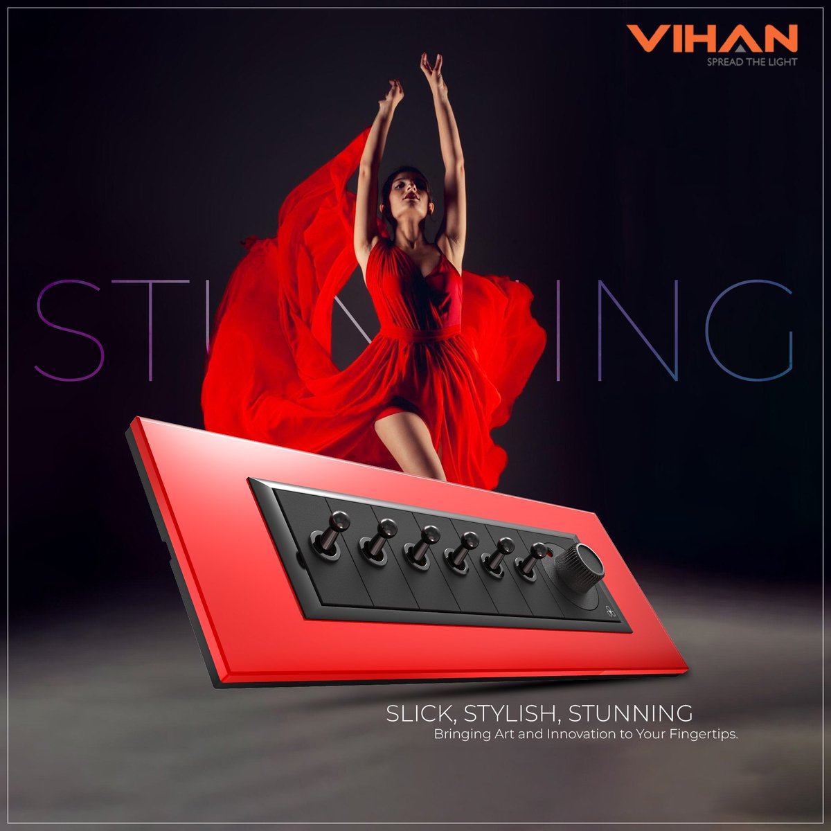 vihansocial's tweet image. Elegance, meet Innovation. 
Introducing the Vihan Modular Switch in Red — a stunning fusion of art and technology. 
#VihanModular #SpreadTheLight #SwitchToStyle