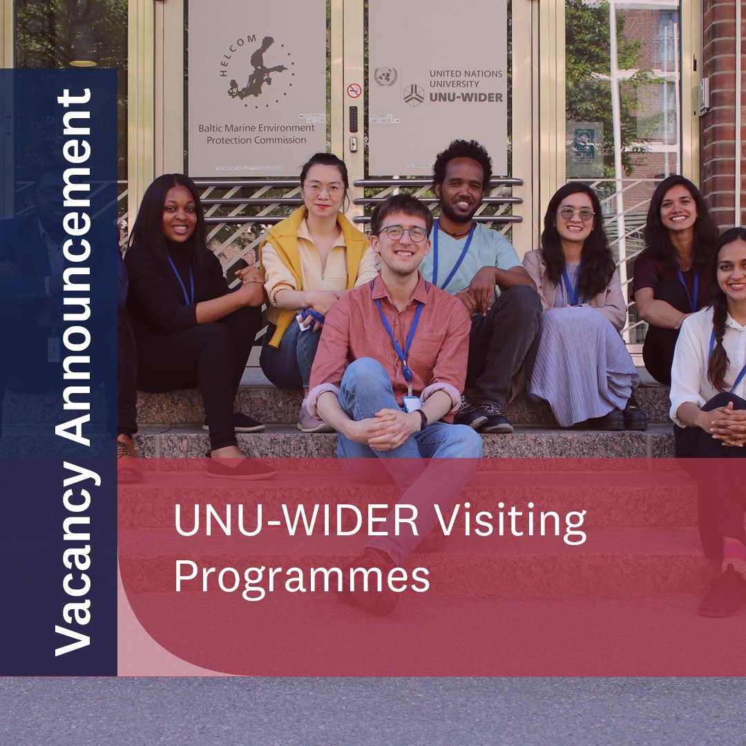 UNUWIDER's tweet photo. ⏰ Less than a week to go!

We're accepting applications for our Visiting PhD fellowship, and our Visiting Scholar programme. PhD students and researchers in the development economics and related fields, now is your chance to apply: https://t.co/U9bzkDwWez

Apply by 30 September! https://t.co/FzkMtB2biR