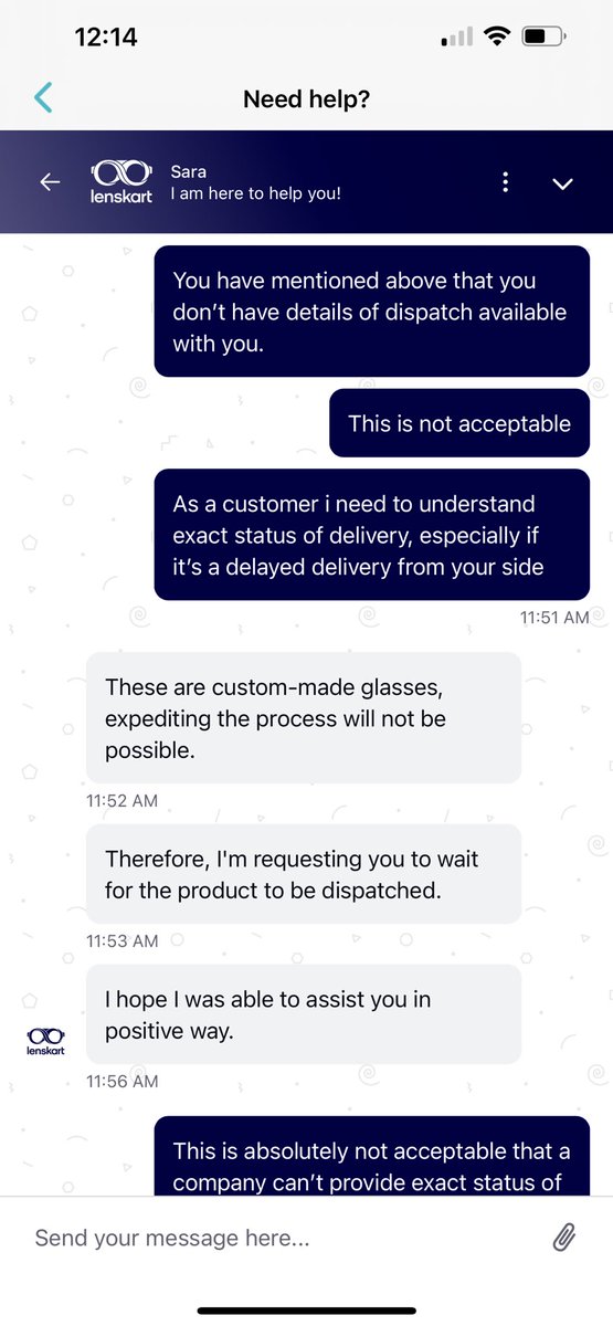 iamavilash's tweet photo. Hi Peyush, when you’re done saving the world and helping millions &amp; appearing on tv shows and podcasts, can you please also work on enhancing better supply chain and offering slightly more professional customer service? Please see screenshots (1/1)

@peyushbansal @Lenskart_com https://t.co/cGPcYDXlP6