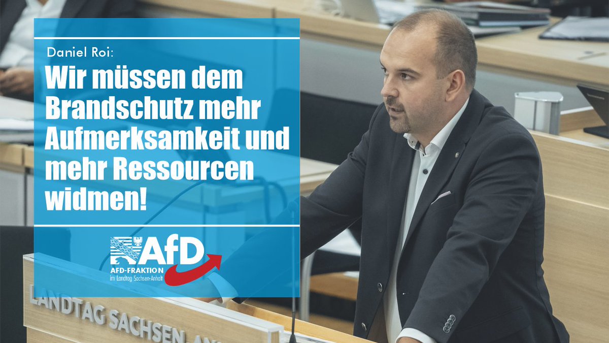 AfDFraktionLSA's tweet photo. Es ist inakzeptabel, dass es in der #AktuellenDebatte wieder keinen Antrag gibt, in dem konkrete Forderungen stehen, die unsere Feuerwehren weiterbringen. #DanielRoi: Die #CDU hat erneut keine Antworten, die Koalition legt wieder nichts vor! #AfD #LTLSA https://t.co/Ps2ZdR6qNj https://t.co/Eh0bOzo6pE