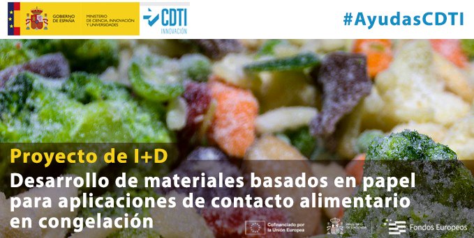 CDTI_innovacion's tweet photo. Promovemos la #innovación con #AyudasCDTI para proyectos como DECO-E de #picda
🔸Desarrollo de materiales basados en papel para #envases de #alimentos #congelados
👉https://t.co/heoe8ZI5CR
ℹ️ Transferencia Cervera https://t.co/G52LQmE4iB
#FEDERCDTI #envase #sostenibilidad https://t.co/YovntjoisM