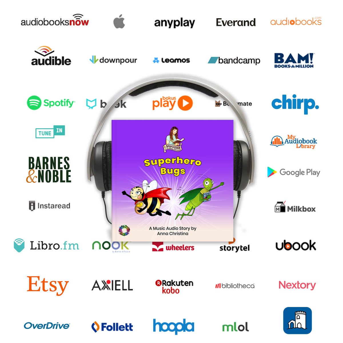 musicaudiostory's tweet photo. ⭐NEW RELEASE⭐
We are delighted to announce the release of our music audiobook, #SuperheroBugs, on retail and library platforms. For the first time, our popular Music Audio Story will be distributed globally! 🎉
Click here ➡️ https://t.co/eM24kaVsTu
#Superheroes #Audiobook https://t.co/zfGT9JEcid
