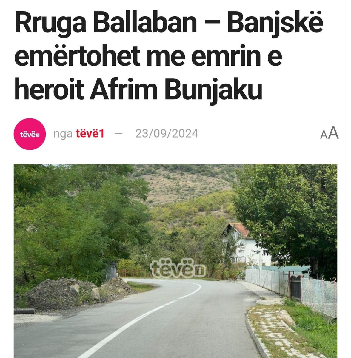 kelmendibleona's tweet photo. Me vendim të Qeverisë në kujtim e nderim të veprës heroike të heroit Afrim Bunjaku. https://t.co/UGWpd7kucz