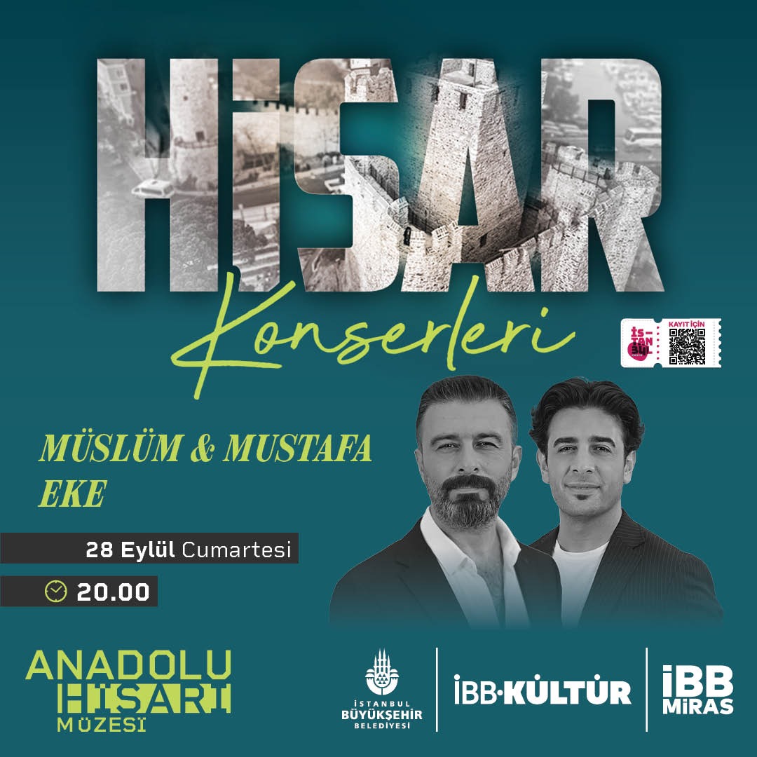 ibb_kultur's tweet photo. Anadolu Hisarı'ndaki etkinliklerimiz tüm hızıyla devam ediyor.

İstanbulluları 28 Eylül Cumartesi saat 20.00'de, Müslüm & Mustafa Eke konserine bekliyoruz!

Etkinliğimiz ücretsizdir!

Ücretsiz biletinizi şimdi İstanbul Senin uygulaması üzerinden temin edebilirsiniz.
#ibb #ibbkültür