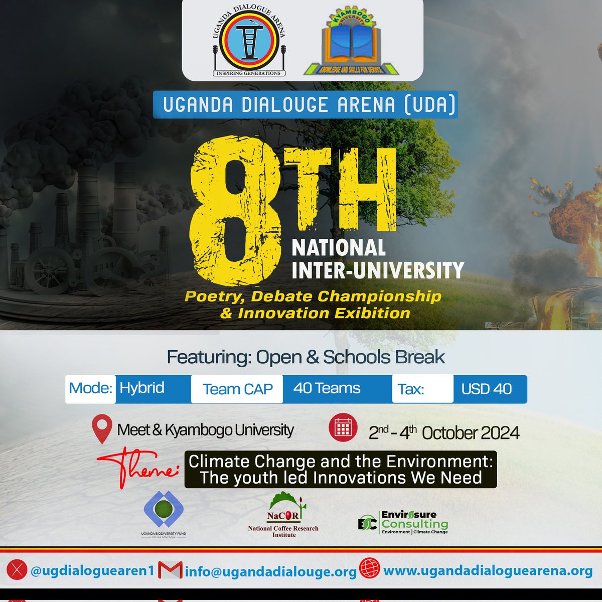 ugdialoguearen1's tweet photo. ⬜◻️▫️🔹▫️◻️⬜
The 8th National Inter-university Poetry, Debate Championship and Innovation Exhibition [UDA Inter-Varsities]
🔹🔹🔹

@KYUDebate @kyambogou @NaCORIUganda @ubf_info @Envirosure18 https://t.co/YQGLwFotbp