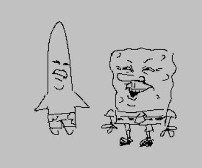 Born2draw's tweet image. 海绵宝宝看着帽子戏法，就像他们是朋友一样