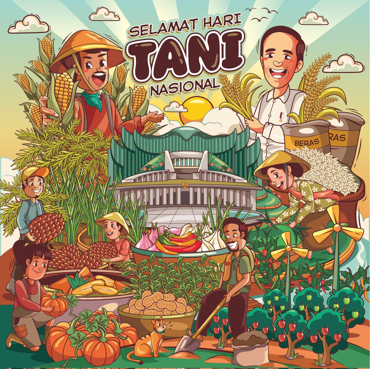 jokowi's tweet photo. Hari Tani Nasional adalah pengingat pentingnya petani bagi kehidupan kita semua. Mari kita bersama-sama menghargai kerja keras petani yang menjaga keseimbangan alam dan ketahanan pangan Indonesia. https://t.co/NiFzpxB4vc