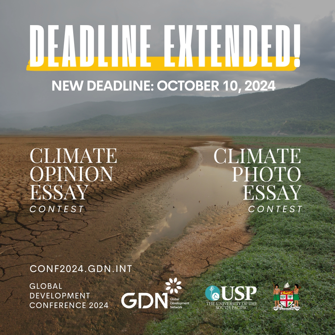GDNint's tweet photo. Great news! The deadlines for the Climate Photo Essay and Opinion Essay Contests have been extended to October 10, 2024. All other details remain the same.

APPLY HERE: https://t.co/JseuUzJZei https://t.co/5UpvWIZwUQ