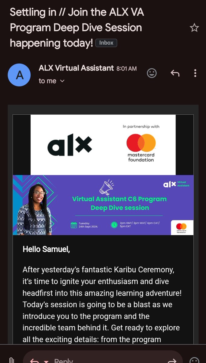 SAMUEL_OIM's tweet photo. Kick-off
Day2 (Sept 24)
Deep dive session 💪🏻.....
#LiveAtAlx
#VirtualAsisstant
#AlXafrica
#OIM_ https://t.co/BCupgfBACv