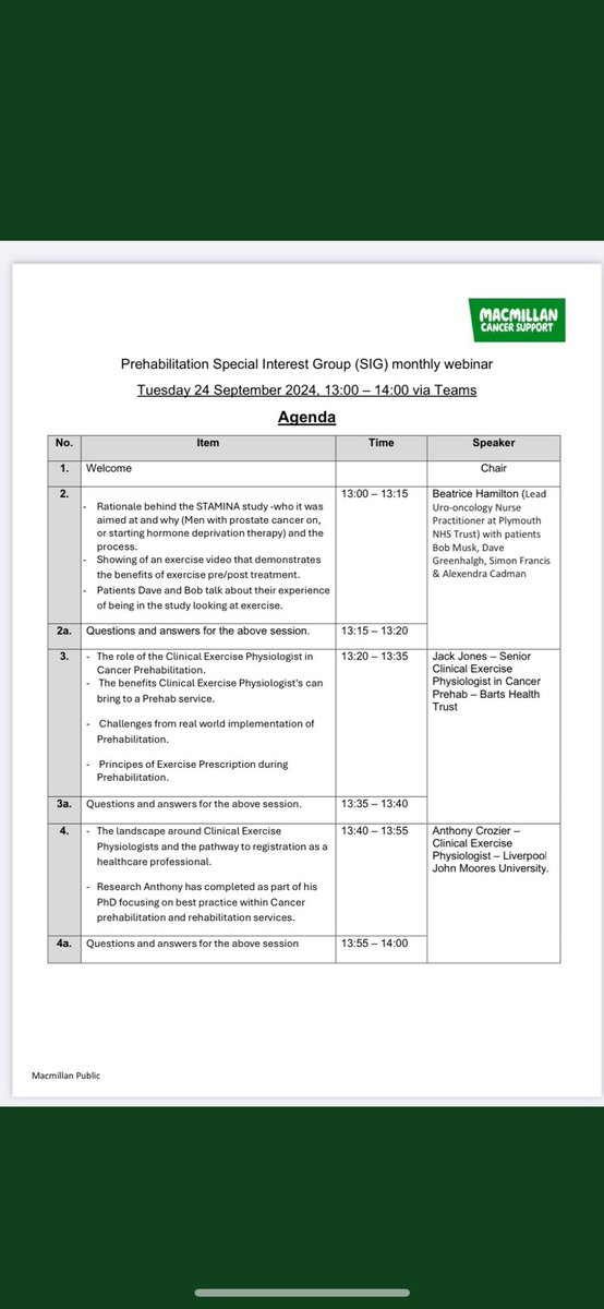 Miriam Stephens (@stephensmiriam) on Twitter photo Last chance to sign up for an excellent educational session on prehab today-sign up at CancerPrehabilitation@macmillan.org.uk Last chance to sign up for an excellent educational session on prehab today-sign up at CancerPrehabilitation@macmillan.org.uk