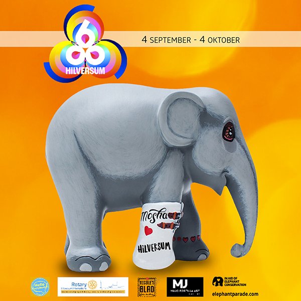 Liedjes en muziek over olifanten op beiaard Raadhuistoren <a href="/GemeenteHsum/">Gemeente Hilversum</a> woe 25/09, 11u. oa.
The Elephant song, Saint-Saëns, when I see an elephant fly door <a href="/wimdebeiaardier/">Wim Ruitenbeek</a> <a href="/elephant_parade/">Elephant Parade®</a>