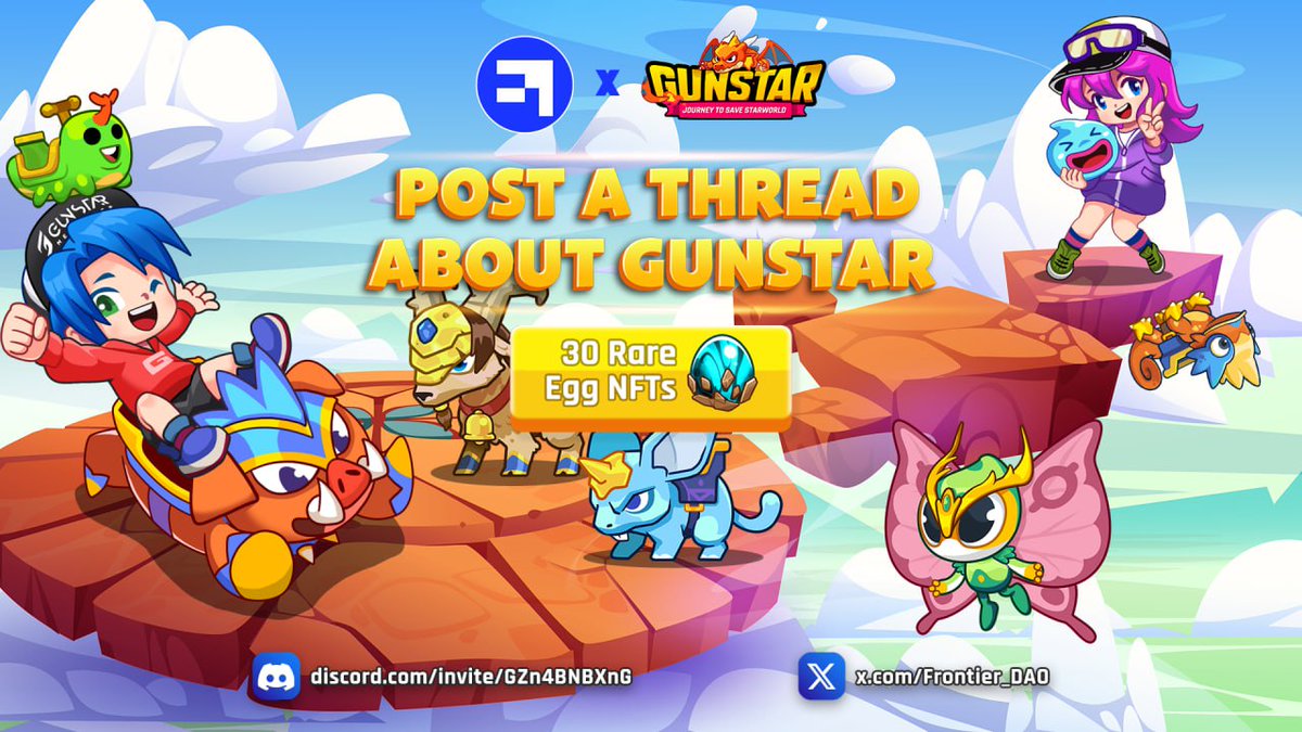 New Bounty: Write a Twitter Thread About Gunstar Gameplay 🎮
FrontierDAO and <a href="/GunStar_io/">Gunstar Metaverse</a> are inviting you to create a Twitter thread that highlights the incredible features of Gunstar’s 2D turn-based gameplay and its new $GSTS token integration on Viction. 🎮✨

📅 Sep 23 - Oct