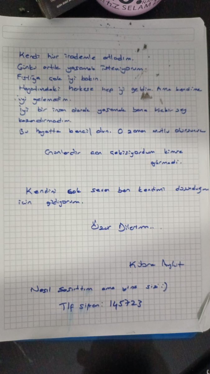 Fenomen Kübra Aykut'un intihar mektubu ortaya çıktı.