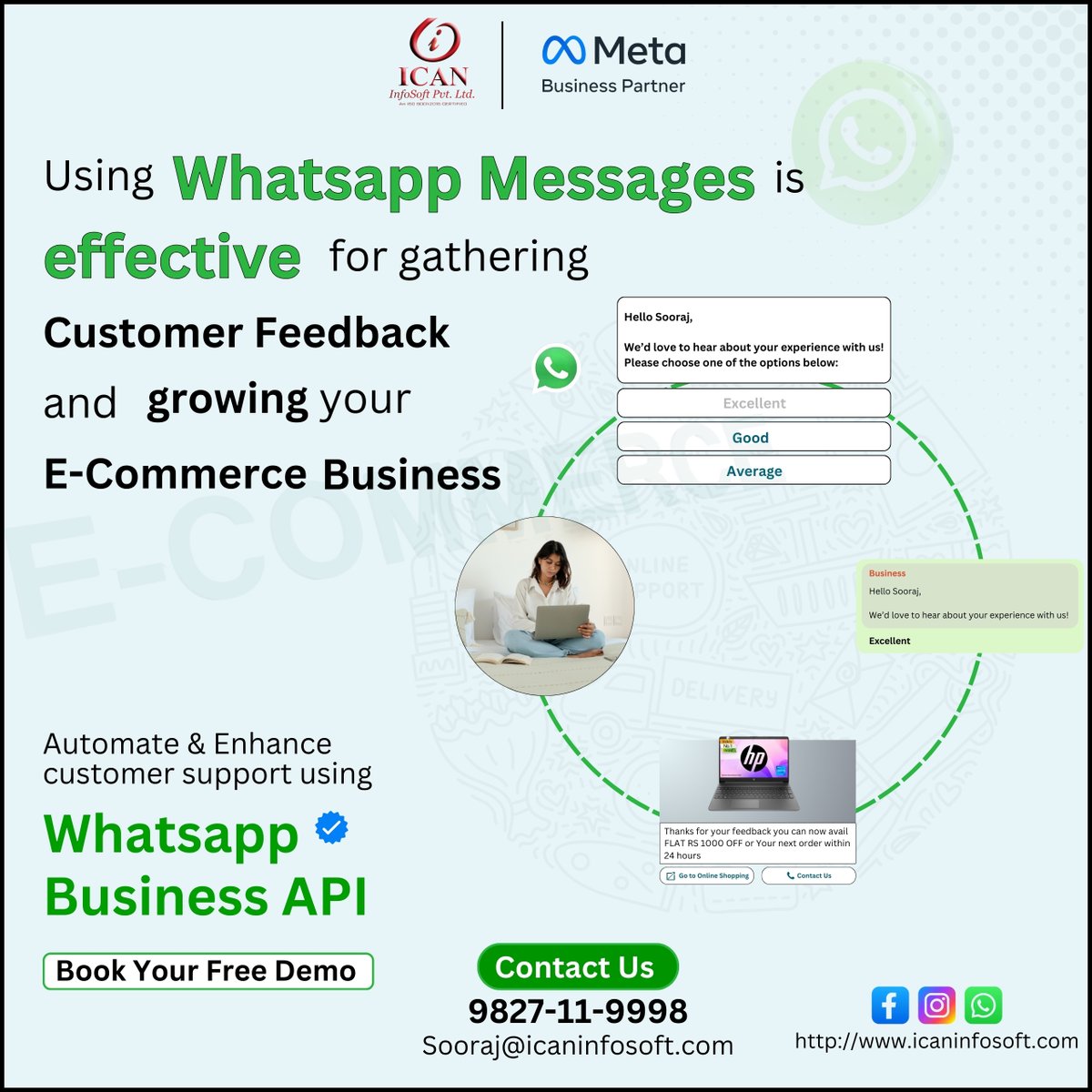 ICANInfoSoft's tweet image. 🚀Elevate your business with ICAN InfoSoft!🚀
Top-tier Bulk SMS, WhatsApp API &amp;amp; RCS services.
✨ Minimal onboarding
✨ No recurring fees
📞 Chat with us: 9827119998
Sooraj@icaninfosoft.com

#BulkSMS #WhatsAppAPI #ICANInfoSoft #MetaTech #BusinessSolutions #MessagingTech #BulkSMS