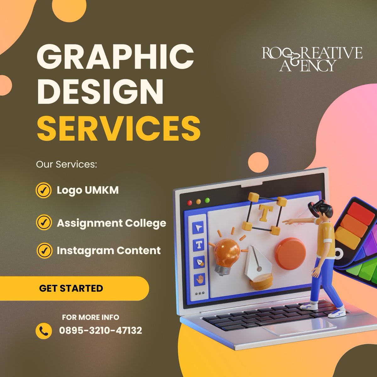 RcreativeAgency's tweet image. ✨ Jasa desain dengan strategi kreatif dari Rocreative Agency🚀! Kami hadir untuk bikin desain kamu bersinar lebih terang ✨

Yuk Segera konsultasikan kebutuhan desainmu!🤩
#NextLevelMarketing  #rocreative #Design #Jasadesign #zonauang #branding #zonajoki #jokidesain