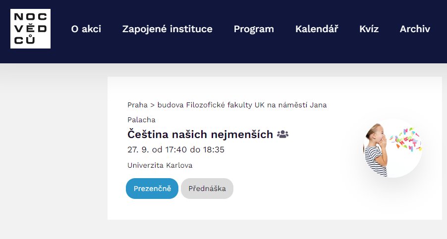 LindatFFCuni's tweet photo. @nocvedcuCZ se blíží! Budeme tam i dětskou češtinou a spoustou zábavných příkladů😍 V pátek podvečer na @FF_CUNI na Náměstí Jana Palacha. #CoCzeFLA https://t.co/T5wZRgr4WZ