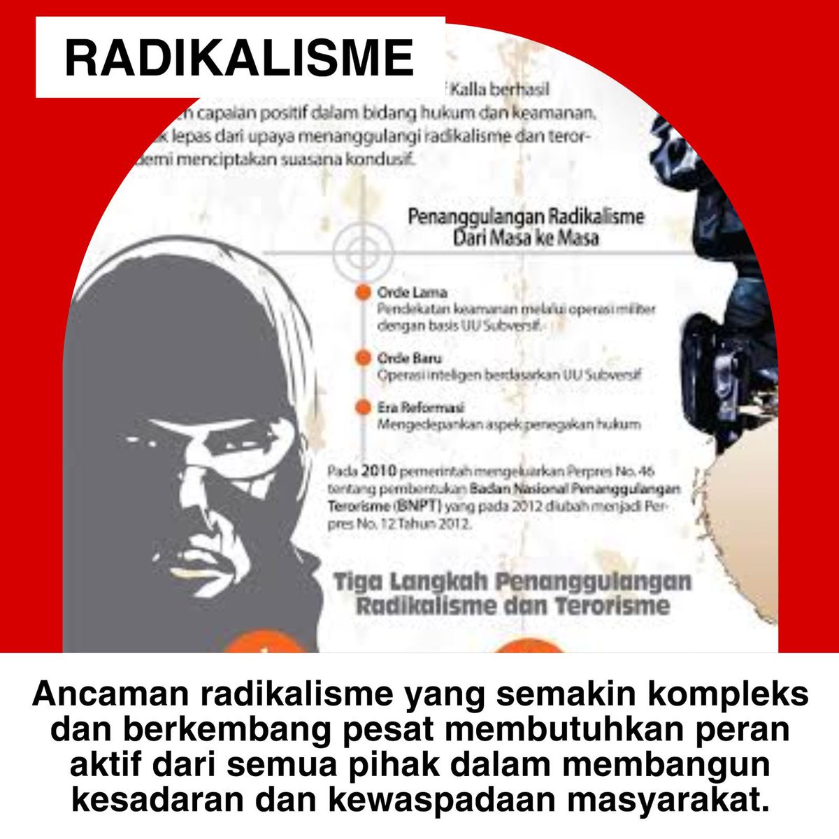 febryan_marco's tweet photo. Ancaman radikalisme yang semakin kompleks dan berkembang pesat membutuhkan peran aktif dari semua pihak dalam membangun kesadaran dan kewaspadaan masyarakat. 

#CegahRadikalisme #WaspadaRadikalisme #SukseskanDeradikalisasi #AncamanRadikalisme https://t.co/XlriJj3ttQ