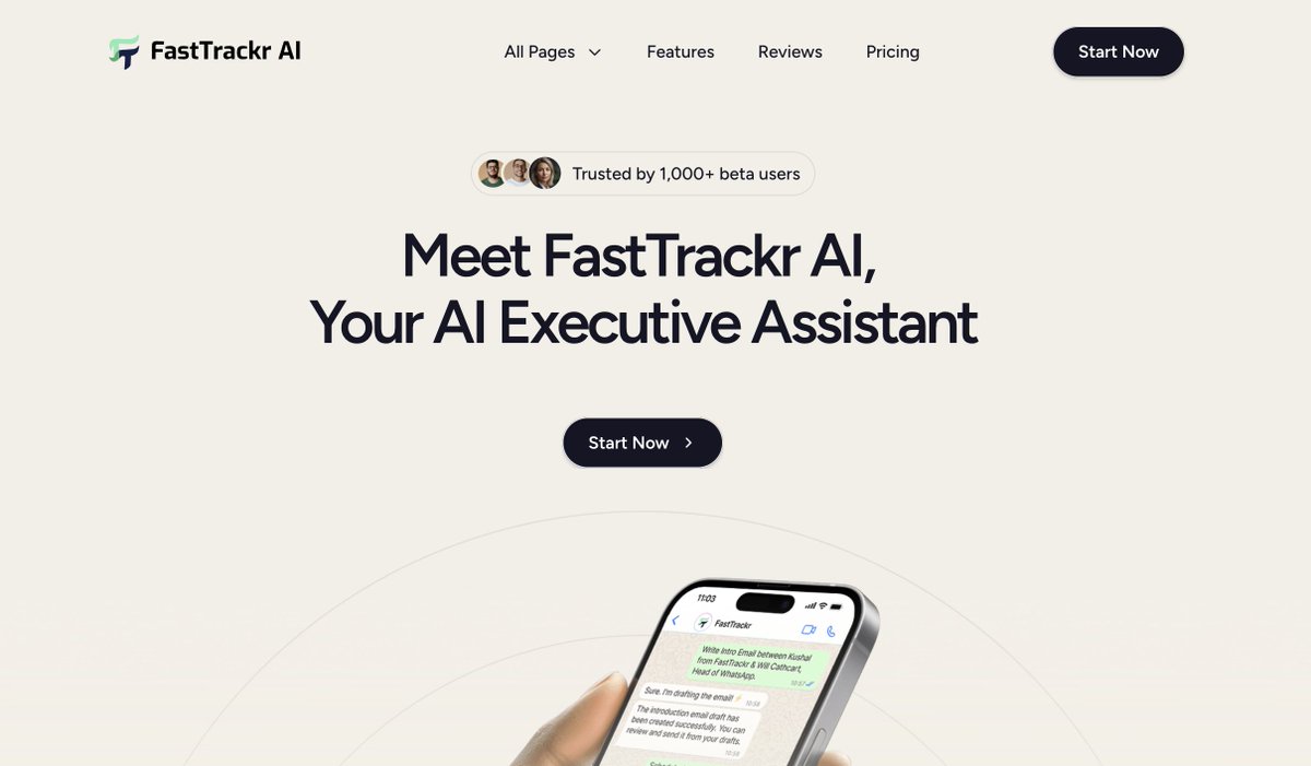 Super excited that gAI Ventures portfolio co @FastTrackrAI has officially launched the most accurate AI-powered executive assistant. Check out the latest website (link in comments)

Its saves me 5-10 hours a month and is loved by beta users. FastTrackr AI combines the power of AI