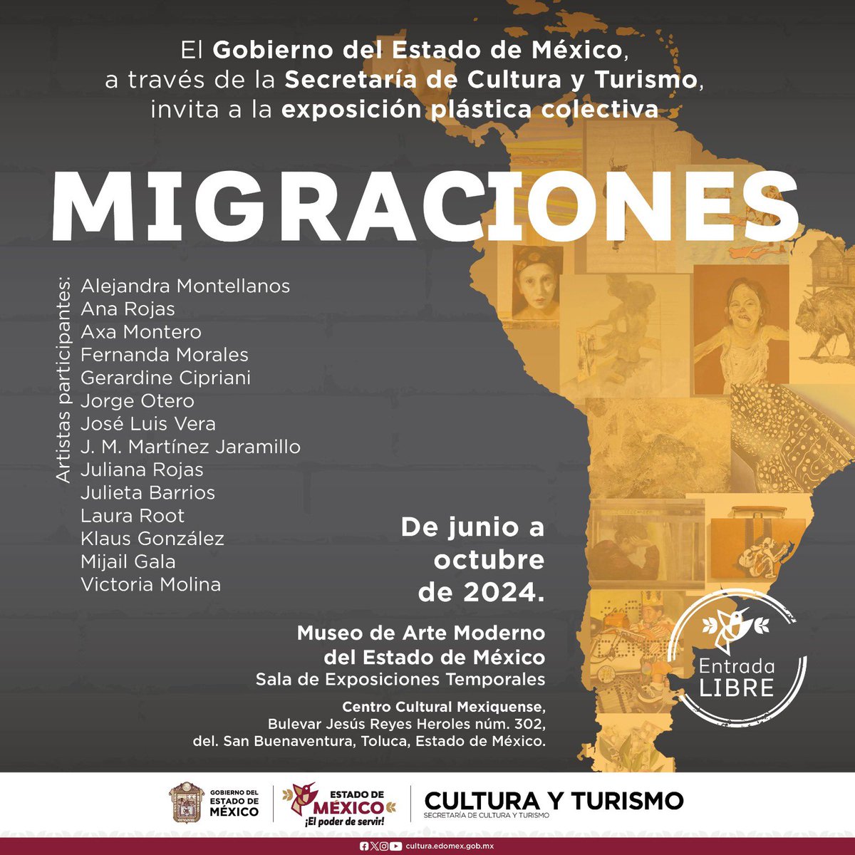 FernandaMTovar's tweet photo. I recommend the group exhibition in which I participate “Migrations” On display until October at @ModernoEdomex 
The works I present are:

1. Displaced Nexus | 2021 | Oil on canvas | 80 x 100 cm
2. Wander around | 2019 | Oil on canvas | 80 x 100 cm

#art #paintings #artmuseum https://t.co/cM75CRqTV7