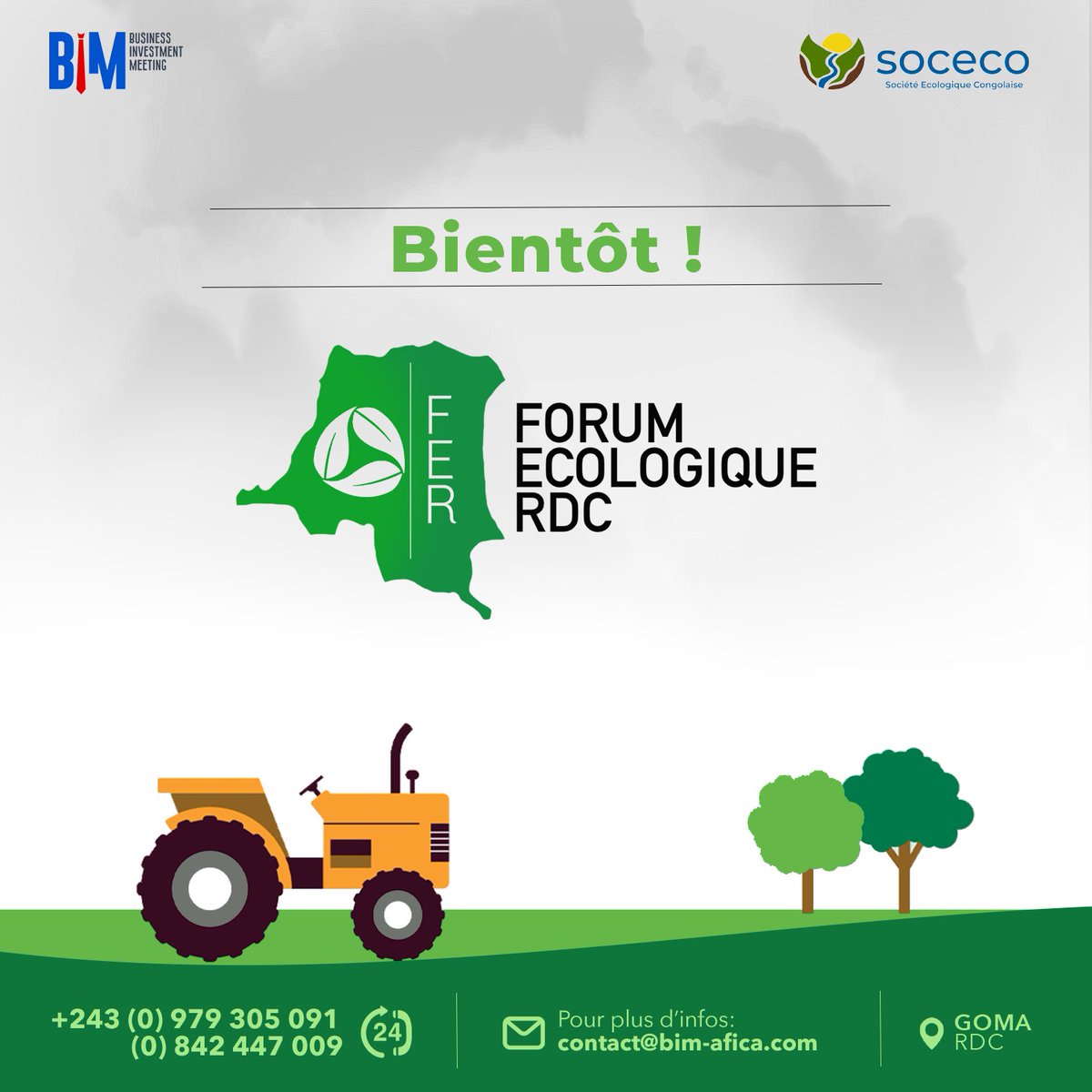 L'écologie au cœur de la RDC

Bientôt !

#BIM #SOCECO #ÉCOLOGIE #RDC #GOMA