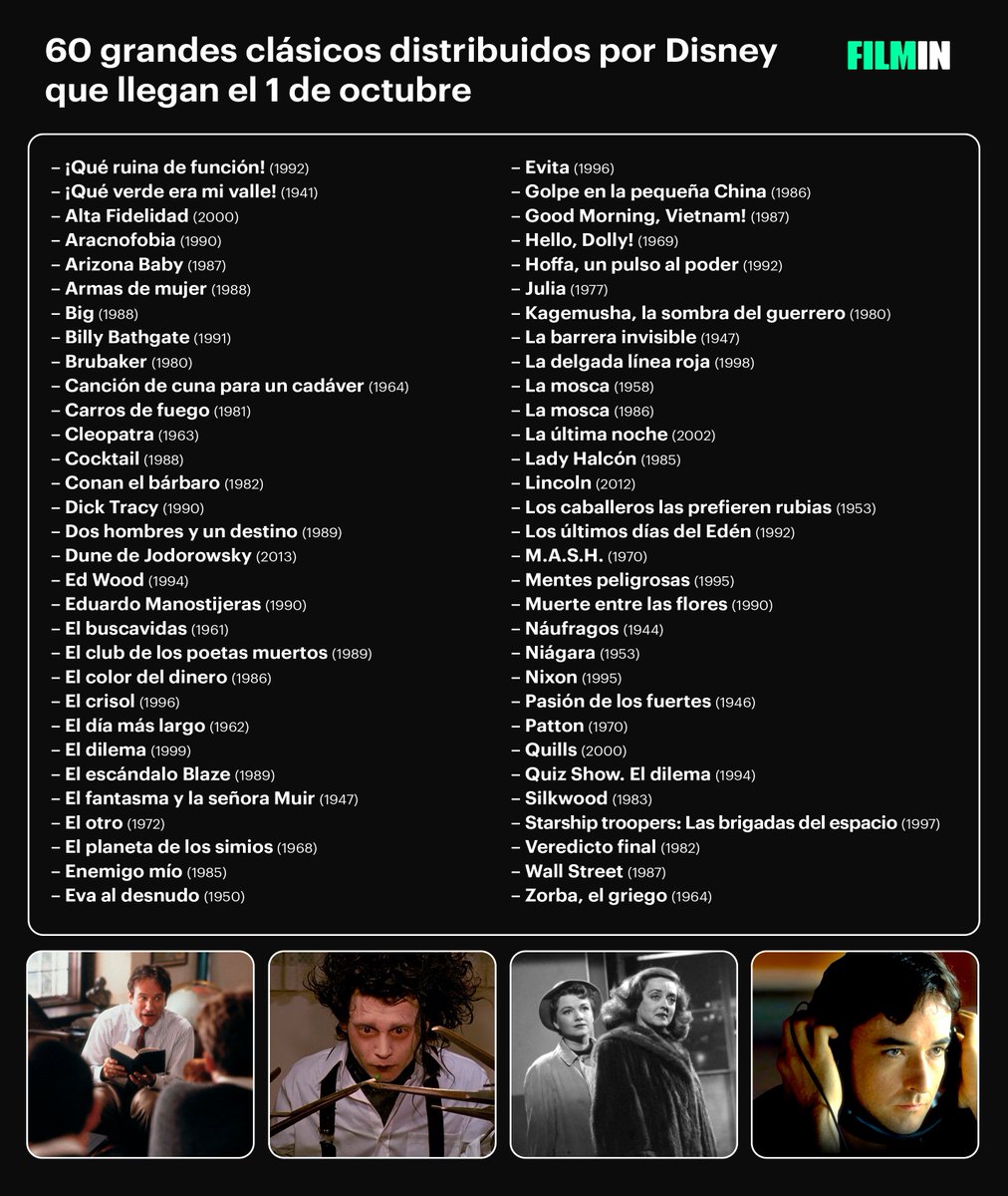 ¡Oh capitán, mi capitán! Esto es una auténtica bar-ba-ri-dad.

El 1 de octubre llegan a Filmin 60 grandes clásicos distribuidos por Disney.