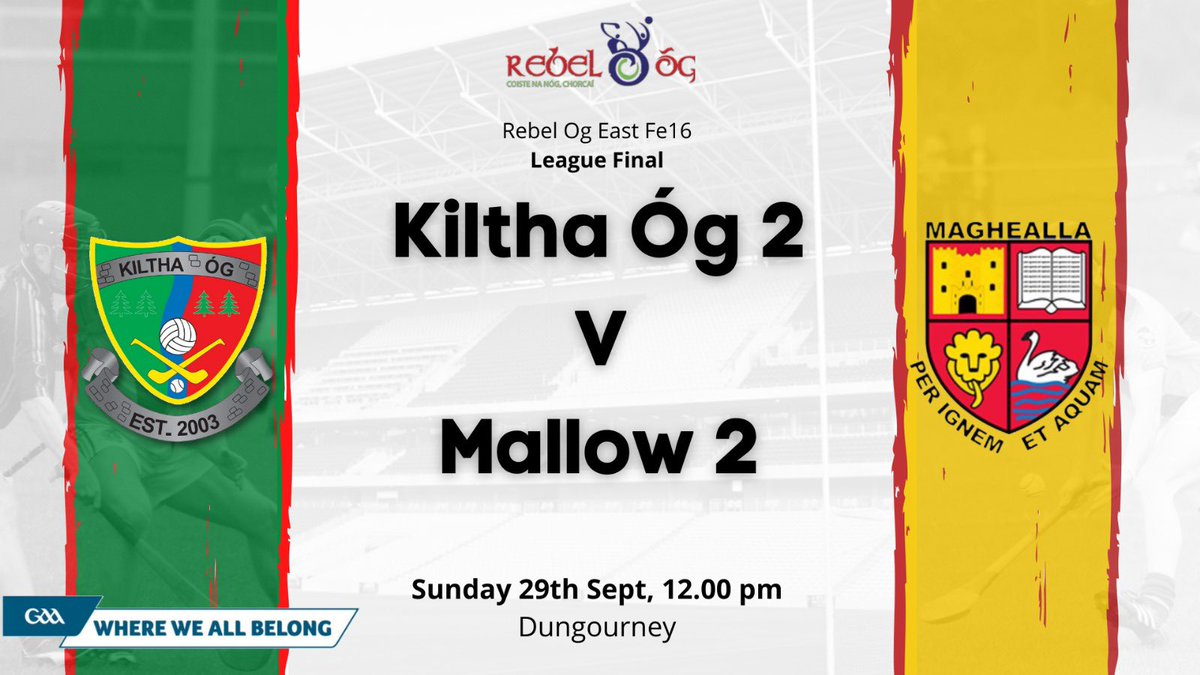 KilthaOg's tweet photo. And on Sunday our u16 second team have a league final against Mallow. Please com out and support our boys. Best of luck to both teams. https://t.co/AyeK1syywk