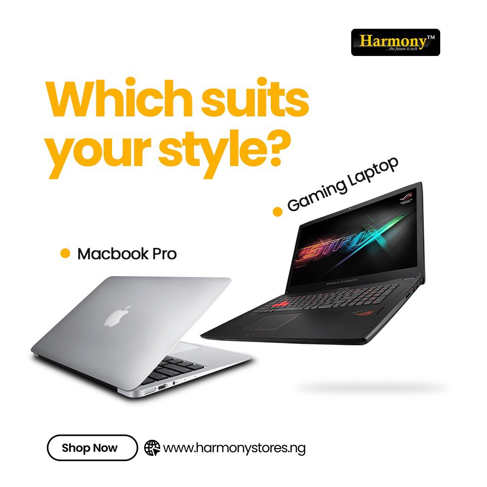 HarmonyStoresNG's tweet image. Which suits your style? 

Gaming laptop or Mac Pro.

Visit harmonystores.ng to shop now.

#Harmonygroupng #harmonystores #premiumgadgets