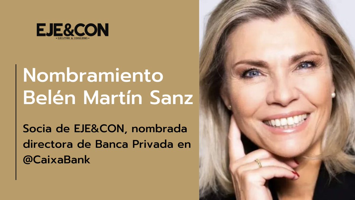 AsocEyC's tweet photo. 🚀 @bmartinsanz, nueva directora de Banca Privada de @CaixaBank. Con más de 25 años de experiencia, lidera este nuevo reto.
¡Orgullo de nuestra socia en @AsocEyC! 👏
#LiderazgoFemenino #EJECON https://t.co/RqK3I8y2vu