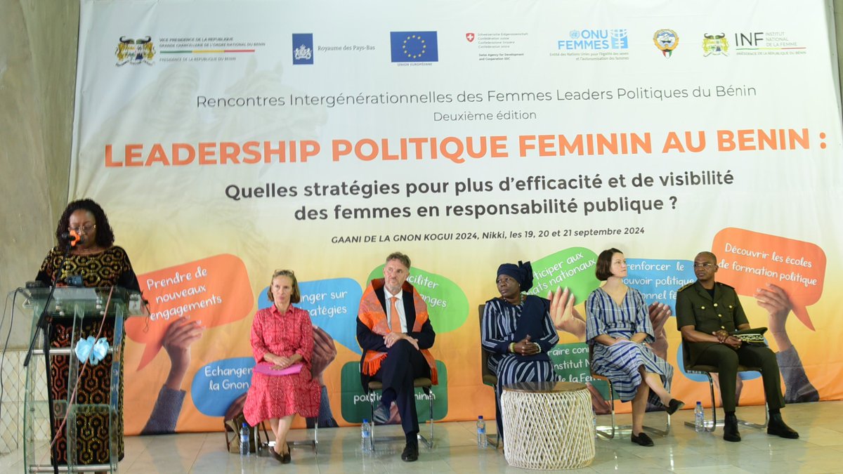 UEauBenin's tweet photo. 2èmes rencontres des #femmes #leaders politiques du #Bénin à #Nikki: L’🇪🇺 salue la qualité des réflexions et les efforts de @gouvbenin pour le renforcement de la #formation et la représentativité des femmes dans les instances de prise de #décision.
#LeadershipFéminin
#GnonKogui https://t.co/XD58b8ggdm