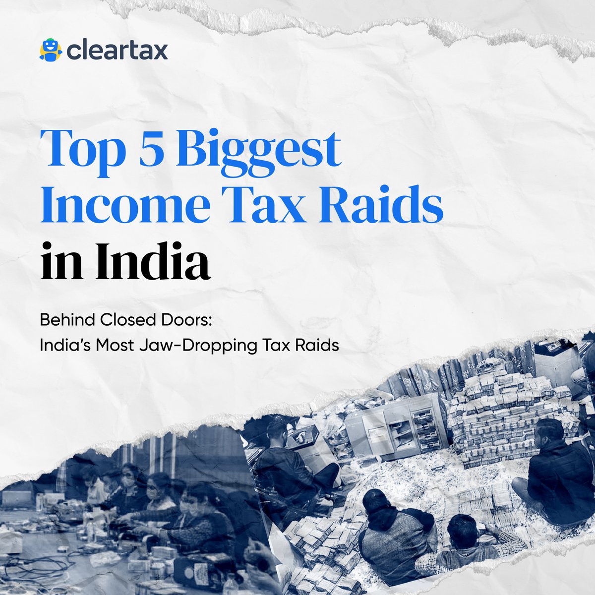 _cleartax's tweet photo. 💸 Top 5 Biggest Income Tax Raids in India! 💼 🧵
Curious about the jaw-dropping amounts uncovered behind closed doors? From hidden cash to shocking penalties, these 5 raids will leave you stunned! 😱👀
Here is a Thread🧵
#TaxRaids #IncomeTax #BlackMoney #India #TaxEvasion https://t.co/U8U102hKQ9