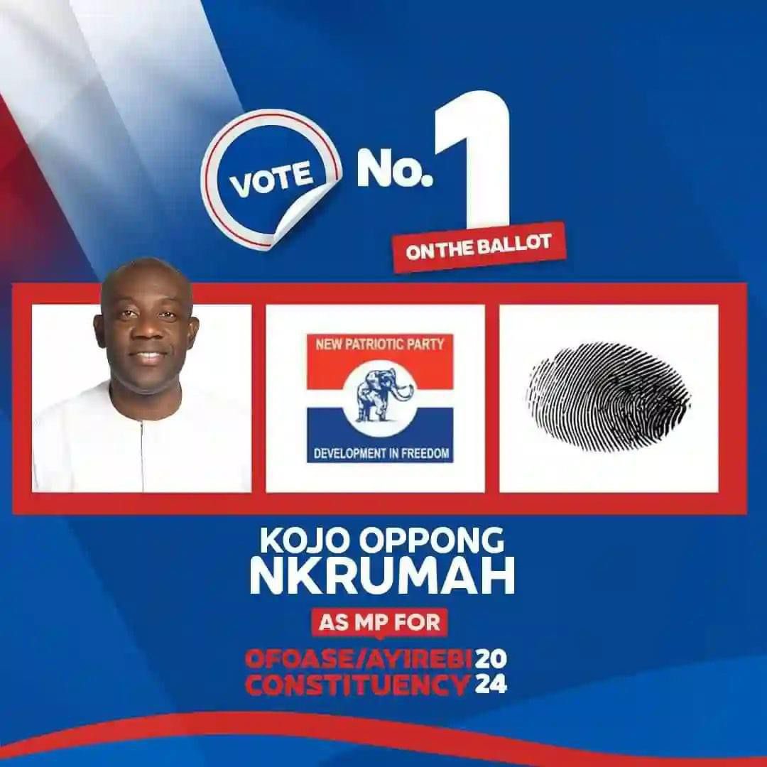 pounds_rez's tweet image. Vote number 1 to continue the good works in Ghana and Ofoase Ayirebi Constituency.

#BoldSolutionsForTheFuture 
#BawumiaFor2024 
#KON2024