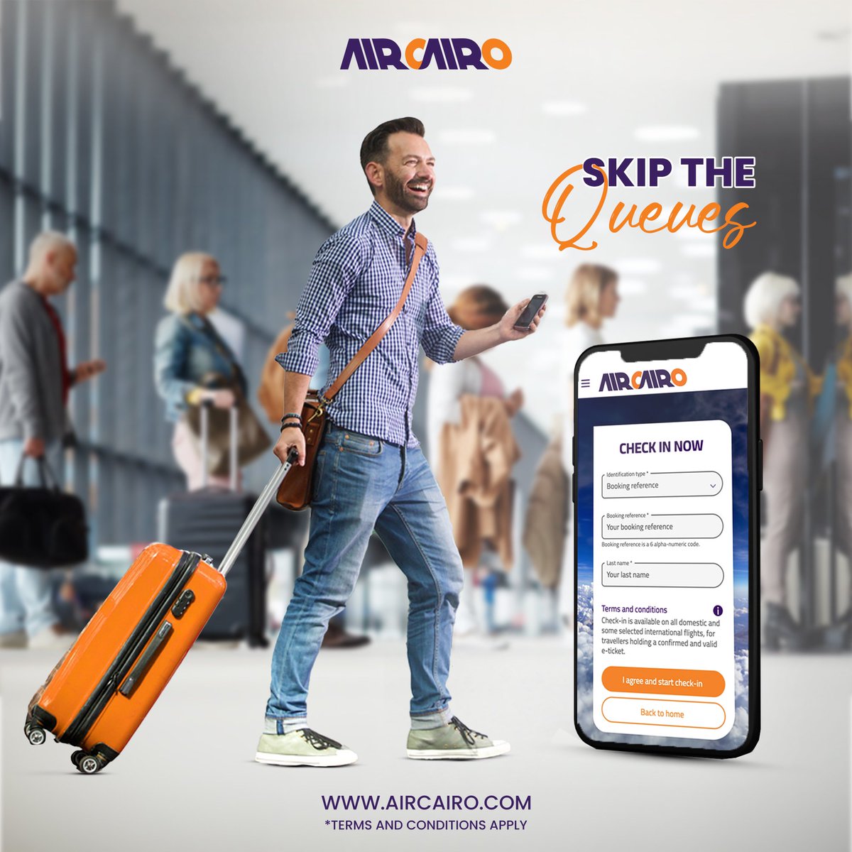 Aircairo's tweet image. Now you can Check-in Online with AirCairo! ✈️
For passengers traveling from Egypt and KSA, online check-in is available 24 hours before your flight. Enjoy a smoother, quicker start to your journey with Air Cairo!✨

#aircairo #onlinecheckin