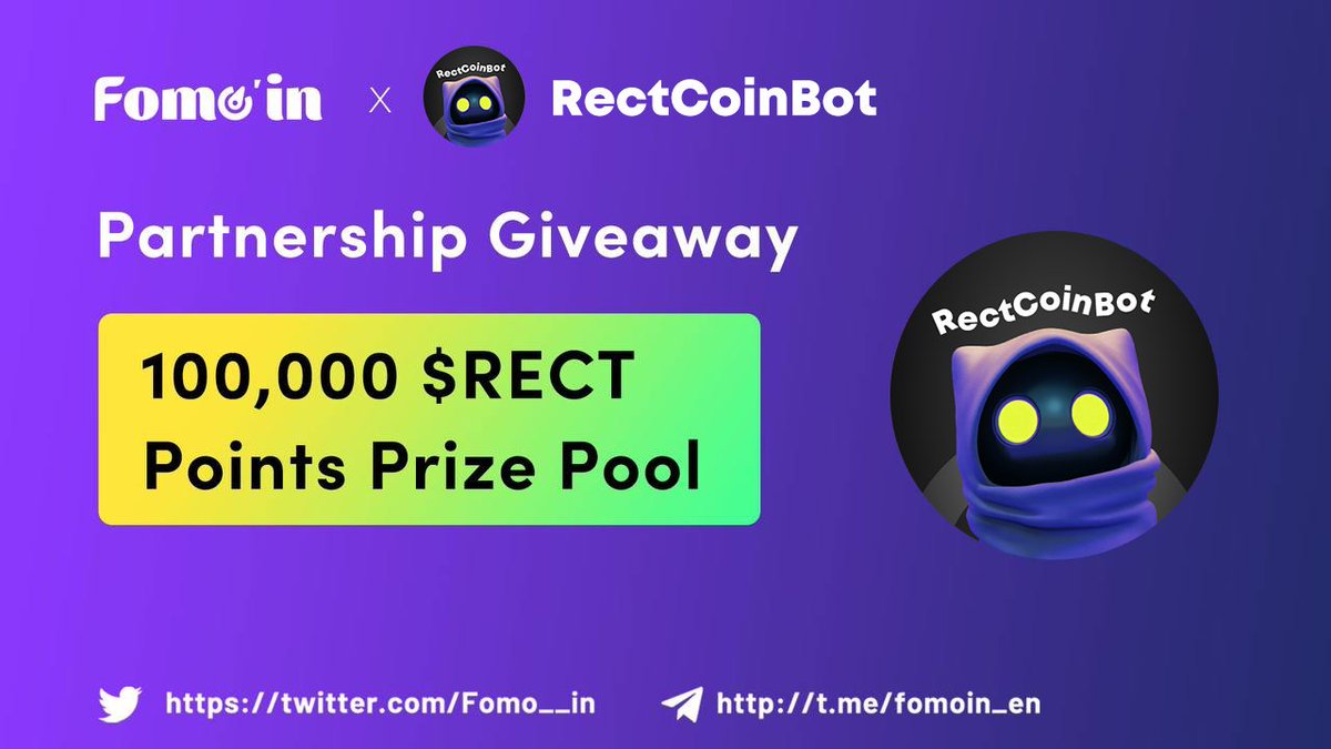 Fomo__in's tweet image. 🥳 #RectCoinBot &amp;amp; #Fomoin Exclusive #Giveaway

🎁 Prize Pool: 100,000 $RECT Points / 5 Winners

✅ RT &amp;amp; Tag 3 Friends
✅ Follow @RectBot &amp;amp; @Fomo__in
✅ Join t.me/reflection_ton
🌈 Comment your #TON address ⤵️

#Airdrop #CryptoAirdrop #Giveaways #ETH #Bitcoin