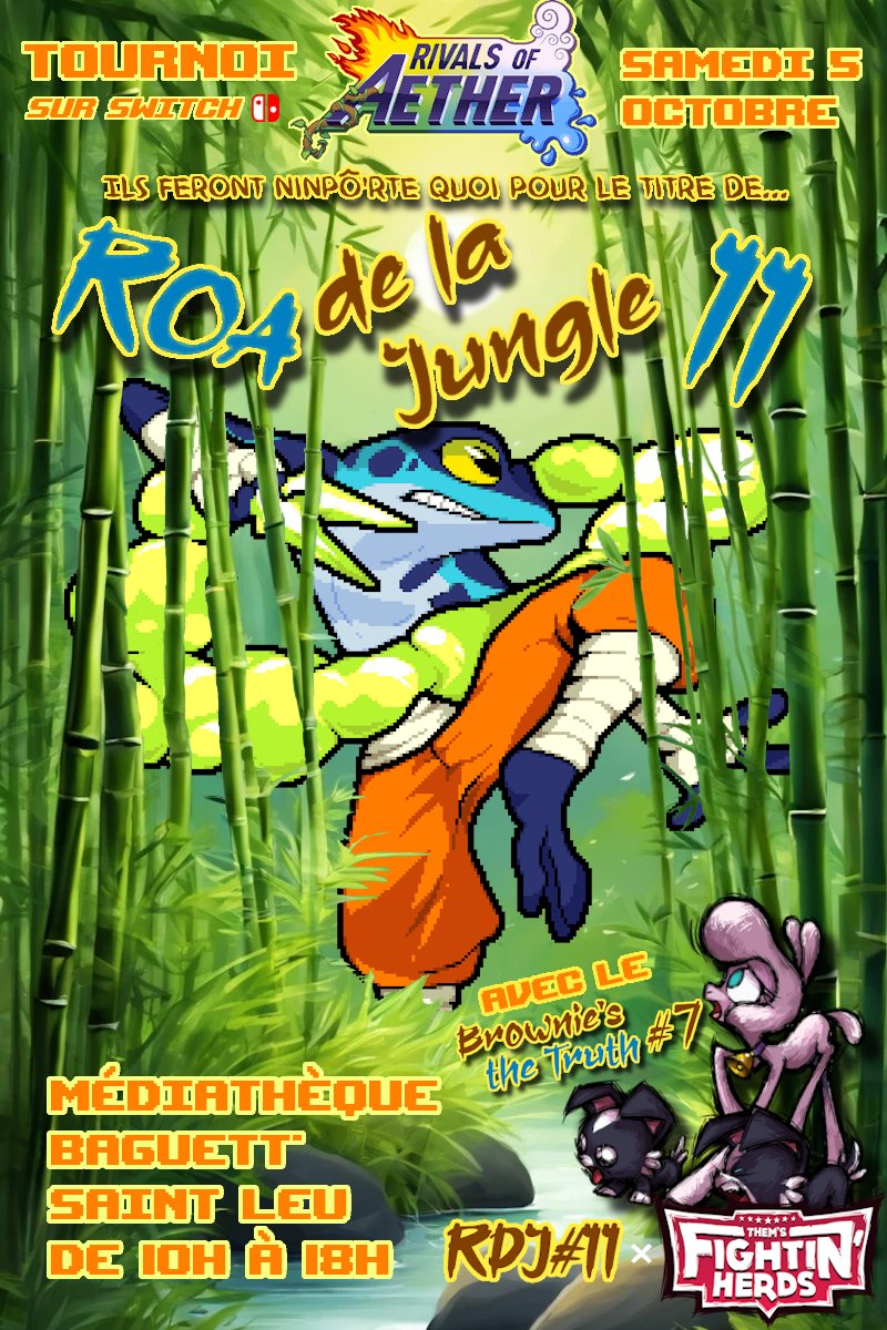 Smash974RUN's tweet photo. [RDJ X BTT] 🦁🍫

Une édition tandem du ROA de la Jungle avec le Brownie's the Truth fait son apparition ! Il y aura du freeplay Smash à l'occasion !

📅Samedi 5 octobre 2024
🏠Accueil de 10h à 18h
🥊Tournois de 13h à 18h
📌Mediathéque Baguett', Rue Waldeck Rousseau, Saint Leu https://t.co/djfNT08ZOz