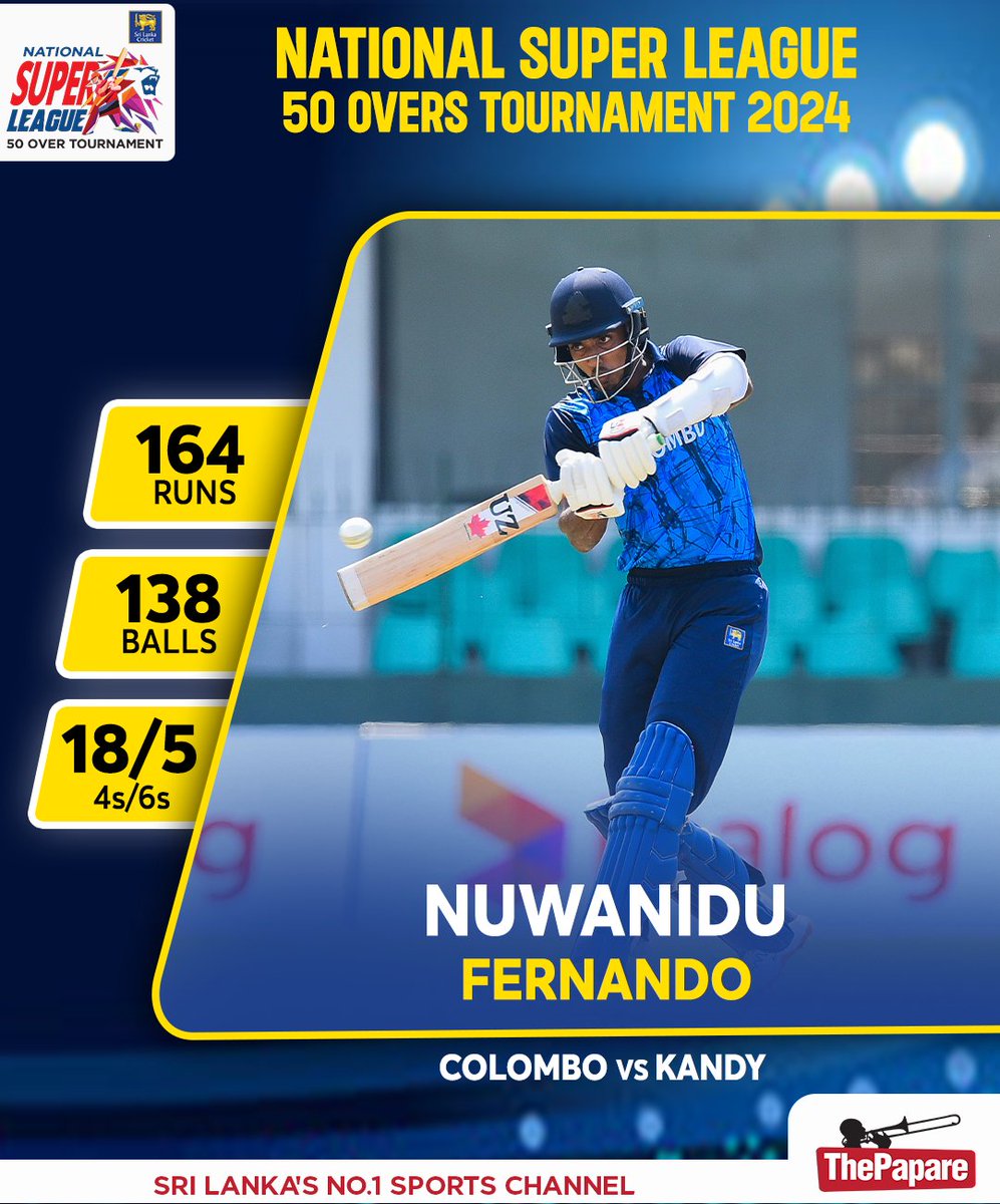 A headline-grabbing knock from Nuwanidu Fernando!

#NSL2024

More 👉 bit.ly/TPCricket