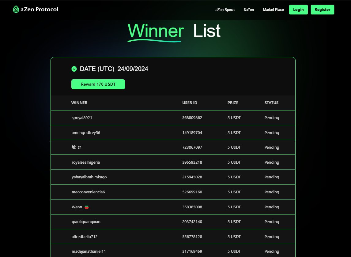 🎉 Ready, Set, Win! Let’s Find Out Who Got Lucky!

💥 Big news  just arrived! We’ve just distributed 170 USDT to 50 lucky aZenese! 💸 Hurry to the aZen Connect app and find out if you’re one of the fortunate ones! 🤑

🚀 Why wait for a win when you can create one? Download aZen