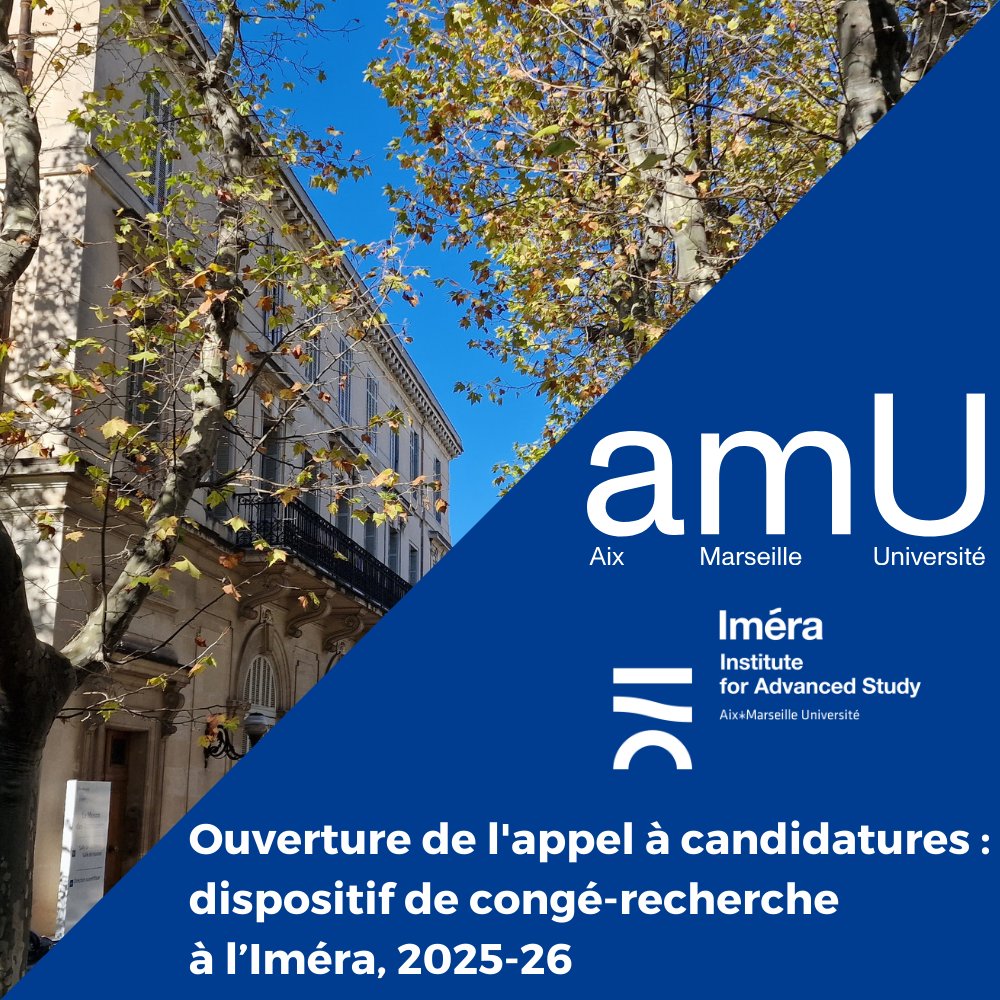 📢 Appel à candidatures pour les enseignants et chercheurs d'Aix-Marseille Université !  
Postulez au congé-recherche et conversion thématique pour l'année 2025-2026. Détails et conditions ici 🔗👇 imera.fr/candidatures/a…
#AMU #recherche #candidatures