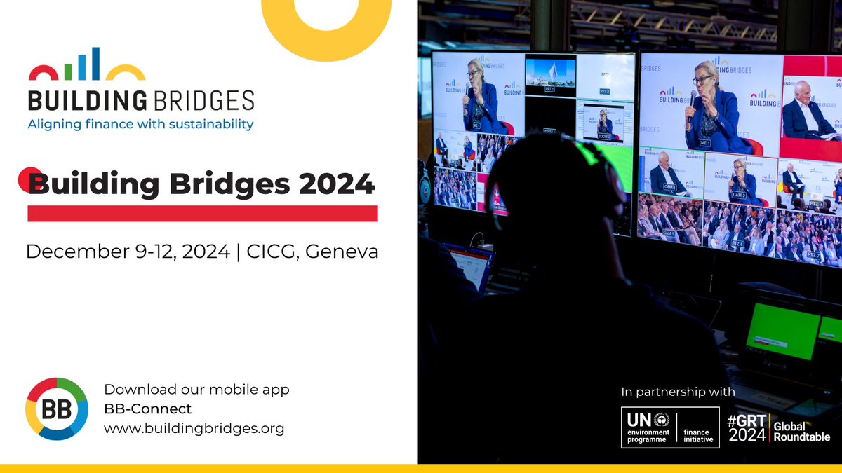 UNDP Financial Centres For Sustainability (@fc4snetwork) on Twitter photo ๐The latest edition of #BuildingBridges24 is up! โจ As founding partners, weโre thrilled to join the conversation in Geneva from Dec 9-12! Letโs shape the future of #SustainableFinance together.
๐ Explore the programme & save your spot: buildingbridges.org/2024-edition/ <a href="/BBridgesCH/">Building Bridges</a> ๐The latest edition of #BuildingBridges24 is up! โจ As founding partners, weโre thrilled to join the conversation in Geneva from Dec 9-12! Letโs shape the future of #SustainableFinance together.
๐ Explore the programme & save your spot: buildingbridges.org/2024-edition/ <a href="/BBridgesCH/">Building Bridges</a>