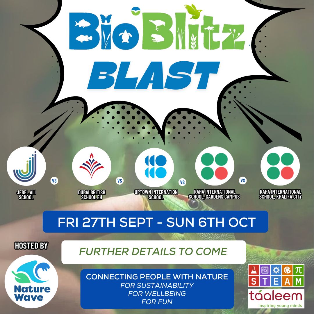 Primary Science | Dubai British School (@dbs_priscience) on Twitter photo Exciting news! The #BioBlitzBLAST is kicking off on Friday 27th September! ๐ Schools across the UAE are coming together for an epic nature challenge. Which school will be the biodiversity champion? GO DBSEH!
More details to come! #Biodiversity #BeginsatDBSEH <a href="/DubaiBritishEH/">Dubai British School</a> Exciting news! The #BioBlitzBLAST is kicking off on Friday 27th September! ๐ Schools across the UAE are coming together for an epic nature challenge. Which school will be the biodiversity champion? GO DBSEH!
More details to come! #Biodiversity #BeginsatDBSEH <a href="/DubaiBritishEH/">Dubai British School</a>