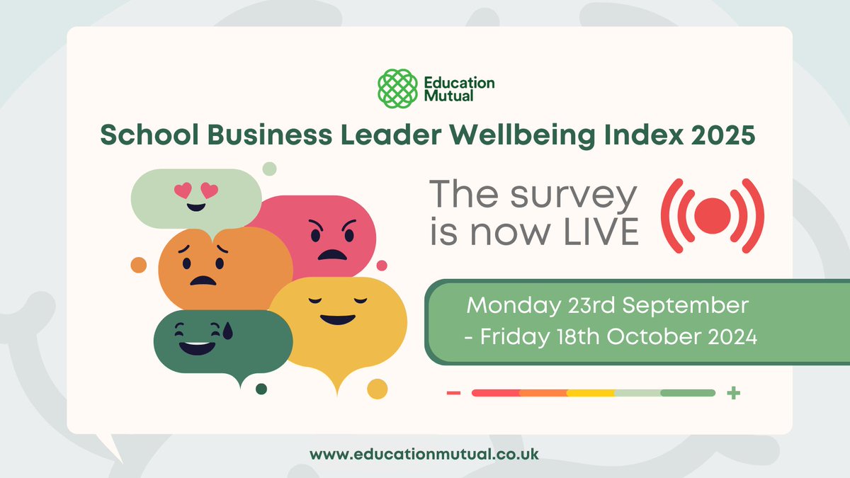We're excited to announce that the survey for the next edition of the School Business Leader Wellbeing Index is now live!

Take the survey now! ⬇️ online1.snapsurveys.com/em-sbl-wellbei…

 #EMSBLWI2025