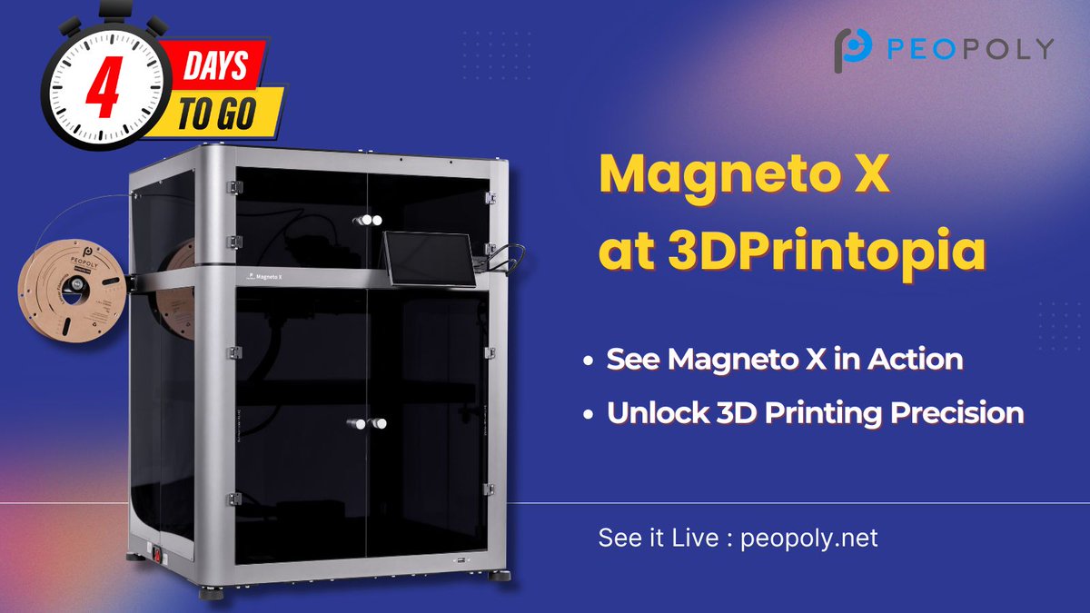 mypeopoly's tweet photo. Join us at @3DPrintopia to see Magneto X in action with real-time demos using our powerful new #LinearMotorHost software! Witness live tuning and data visualization that will take your 3D printing to the next level. 
See you at 3DPrintopia! 🙌

#3DPrinting #Makers #LinearMotor https://t.co/LTTq1yEKms