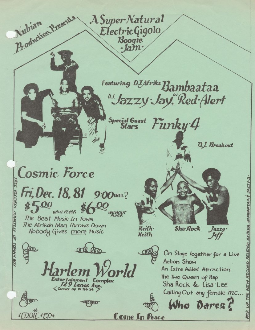 RANDOMRAPRADIO's tweet image. Anyone holdin a hi-res copy of the flyer from the iconic Harlem World Battle between Moe Dee &amp;amp; Busy Bee ? 

Christmas/ New Year 1981 right ? It&apos;s not on the Cornell listings like these...