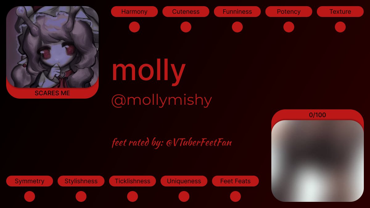 VTFeetAnalyser's tweet photo. 324. @/mollymishy
Feet rating by @/VTuberFeetFan

#VTuber https://t.co/iXvvSs0iMP