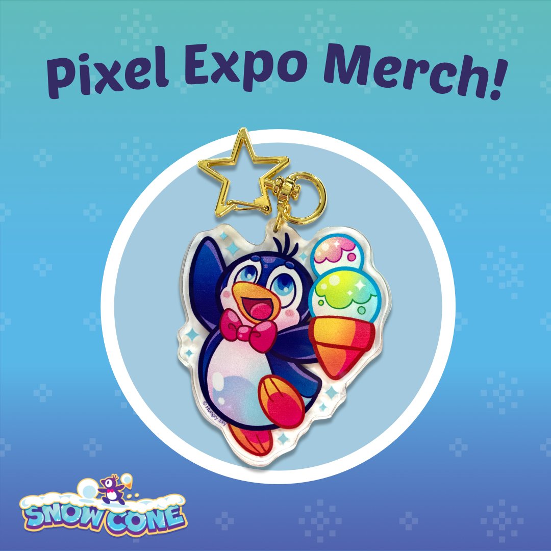 Chill out at <a href="/MyPixelExpo/">Pixel Expo</a> with our frosty Snow Cone keychains! 🐧❄️ Catch us booth 71 and grab yours before they melt away! 😉🍧