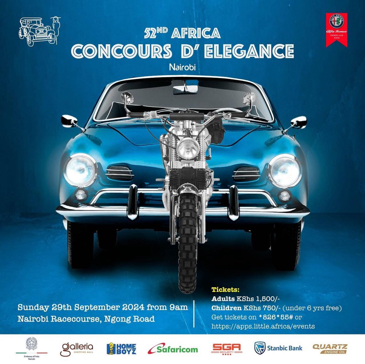 Captain: Exuberant Lifestyle Curator & Gentleman (@vinieo) on Twitter photo The 52nd Africa Concours D' Elegance 2024 This Sunday!!
The best in vintage & classic cars and motorcycles: <a href="/StanbicKE/">Stanbic Bank Kenya</a> <a href="/concours_kenya/">Africa Concours d’Elegance</a> <a href="/ItalyinKenya/">Italy in Kenya</a> The 52nd Africa Concours D' Elegance 2024 This Sunday!!
The best in vintage & classic cars and motorcycles: <a href="/StanbicKE/">Stanbic Bank Kenya</a> <a href="/concours_kenya/">Africa Concours d’Elegance</a> <a href="/ItalyinKenya/">Italy in Kenya</a>