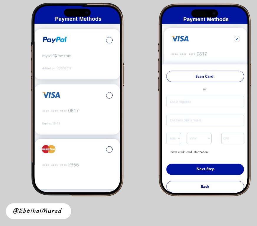 Day 002
Payment Page💙📱
#DailyUI
#تحدي_١٠٠_يوم_Ui